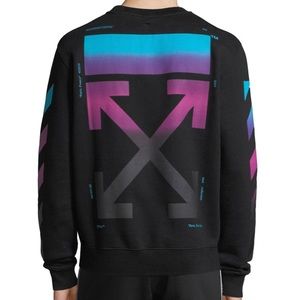 Off White sweatshirt neon crew gradient diagonal